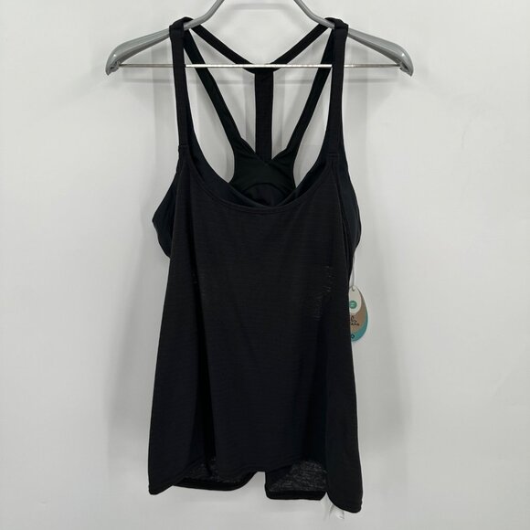 prAna Ainsley Tankini Swim Top Strappy Racerback Black size S Women's 1964801 - Picture 1 of 11